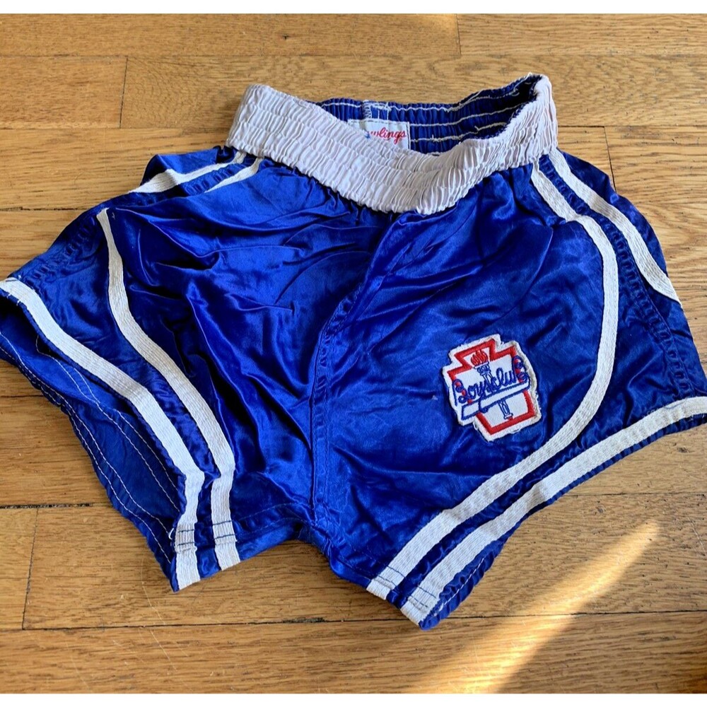Vintage Rawlings Basketball Shorts Boy Size M Blue & White Made In USA 1970s